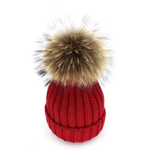 Lade das Bild in den Galerie-Viewer, Warm Winter Knit Beanie Hats Parent-Child Wool Autumn and Winter Fleece-Lined Warm Curling Women Unisex