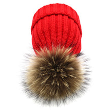Lade das Bild in den Galerie-Viewer, Warm Winter Knit Beanie Hats Parent-Child Wool Autumn and Winter Fleece-Lined Warm Curling Women Unisex