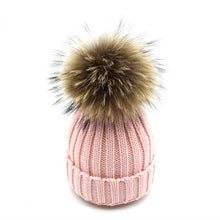 Lade das Bild in den Galerie-Viewer, Warm Winter Knit Beanie Hats Parent-Child Wool Autumn and Winter Fleece-Lined Warm Curling Women Unisex