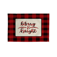 Load image into Gallery viewer, 2pcs Christmas Tablecloths Red Plaid Soft Mat Washable Fabric Table Mats Napkins Simple Design