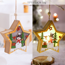 Load image into Gallery viewer, 2PCs Christmas Tree Decoration Glowing Wooden Pendant Small Gift