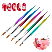 Lade das Bild in den Galerie-Viewer, Nail Art Sculpture Pen 5PCs Gradient Rod Nail Polish Carving Brush Dotting Tools