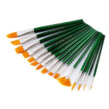 Load image into Gallery viewer, 15 PCs Transparent Green Pole Nylon Hair Brush Art