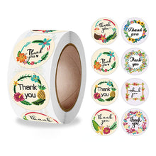 Load image into Gallery viewer, 2x500pcs Xmas Christmas Stickers Roll Label 8 Kinds of Flower Ring Pattern Thank You Envelope Wedding Goods