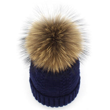 Lade das Bild in den Galerie-Viewer, Warm Winter Knit Beanie Hats Taobao Autumn and Winter Women's Fur 15cm Wool Unisex
