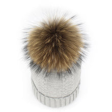 Lade das Bild in den Galerie-Viewer, Warm Winter Knit Beanie Hats Taobao Autumn and Winter Women's Fur 15cm Wool Unisex