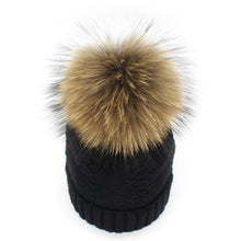 Lade das Bild in den Galerie-Viewer, Warm Winter Knit Beanie Hats Taobao Autumn and Winter Women's Fur 15cm Wool Unisex