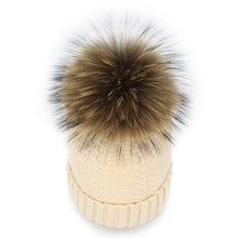 Lade das Bild in den Galerie-Viewer, Warm Winter Knit Beanie Hats Taobao Autumn and Winter Women's Fur 15cm Wool Unisex