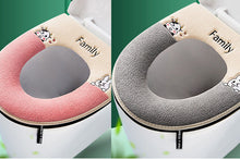 Load image into Gallery viewer, 3pcs Toilet Seat Cover Pads Cartoon Cute Four Seasons plus-Sized Cushion Autumn and Winter Zipper