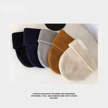 Load image into Gallery viewer, Warm Winter Knit Beanie Hats Japanese Style Simple Plaid Men's and Women's Cold Pullover Unisex
