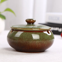 Load image into Gallery viewer, Ashtray Ceramic Large Retro Creative Kiln Baked Stoneware Celadon Ashtray