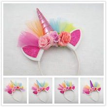 Lade das Bild in den Galerie-Viewer, 2x Halloween Xmas Christmas Gifts Decoration Unicorn Headband Hair Accessories