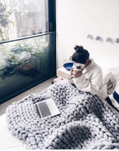 Lade das Bild in den Galerie-Viewer, Woolen Blanket Zichao Coarse Yarn Blanket Arm Knitted Air Conditioning Blanket