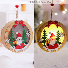 Load image into Gallery viewer, 2PCs Christmas Tree Decoration Glowing Wooden Pendant Small Gift