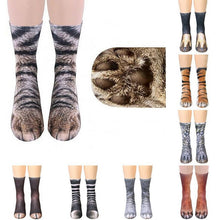 Load image into Gallery viewer, 3 Pairs Trendy Realistic 3D Printed Children Adult Men's and Women's Socks Animal Foot Hoof Socks