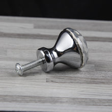 Load image into Gallery viewer, 10PCs Single Hole Crystal Diamond Handle 25mm Furniture Handle Wardrobe Drawer Door Handle