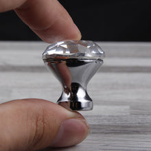 Load image into Gallery viewer, 10PCs Single Hole Crystal Diamond Handle 25mm Furniture Handle Wardrobe Drawer Door Handle