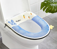 Load image into Gallery viewer, 3pcs Toilet Seat Cover Pads Embroidery Cartoon Zipper Winter Thicker