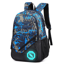 Load image into Gallery viewer, Backpack Checked Schoolbag for Boys Computer Junior High School