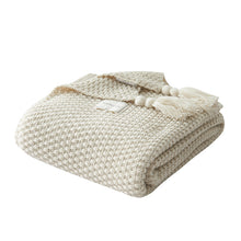 Load image into Gallery viewer, Tassel Knitted Ball Blanket Wool Blanket Air Conditioner Nap Blanket Shawl Blanket Sofa Casual Blanket