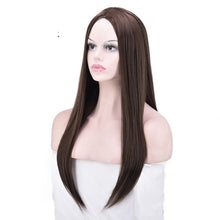 Lade das Bild in den Galerie-Viewer, Women Wig Black Fashion High-Temperature Fiber Black Headgear W424