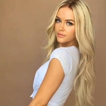 Load image into Gallery viewer, Women Wig Fashionable Golden Gradient Long Curly Hair Head Cover W66