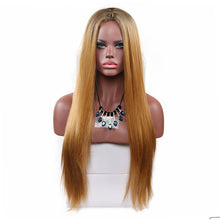Load image into Gallery viewer, Women Wig Black Gradient Mid-Length Straight Hair Headgear W237