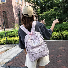 Load image into Gallery viewer, Backpack Schoolbag New Men's and Women's Large Capacity Rhombus Junior High School Student Campus Chic Hong Kong Style