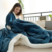 Load image into Gallery viewer, Double-Layer Thick Lambskin Blanket Coral Fleece Blanket Double Blanket Office Nap Blanket Flannel Small Blanket