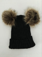 Lade das Bild in den Galerie-Viewer, Warm Winter Knit Beanie Hats Foreign Trade Imitation Raccoon Fur Hat Autumn and Winter Parent-Child Unisex