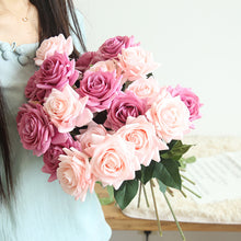 Load image into Gallery viewer, 10PCs Feel Moist Rose Artificial Fake Flower Plants Home Decoration Wedding Bouquet