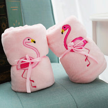 Load image into Gallery viewer, Blanket Flamingo Gift Blanket Double-Sided Flannel Air Conditioning Blanket Gift