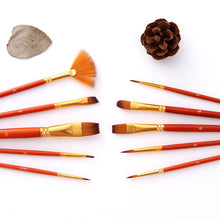 Load image into Gallery viewer, 10 Pieces Nylon Hair Brush Including Brush Pen Set Blue Hook Line