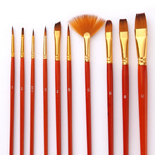 Load image into Gallery viewer, 10 Pieces Nylon Hair Brush Including Brush Pen Set Blue Hook Line
