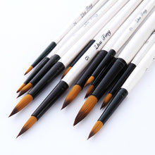 Load image into Gallery viewer, 12 Paint Brushes White Rod Watercolor Pens Set  Nylon Wool Art