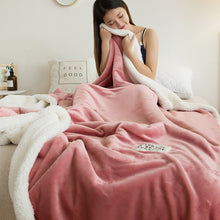 Load image into Gallery viewer, Double-Layer Thick Lambskin Blanket Coral Fleece Blanket Double Blanket Office Nap Blanket Flannel Small Blanket