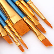 Load image into Gallery viewer, 10 PCs Blue Rod Nylon Hair Watercolor Brush Pen Brush