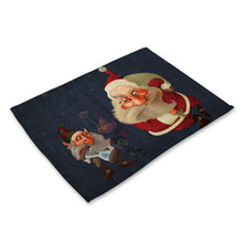 Load image into Gallery viewer, 2pcs Christmas Tablecloths Christmas Santa Claus Placemat Nonslip Washable Table Mat