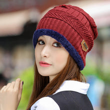 Lade das Bild in den Galerie-Viewer, Warm Winter Knit Beanie Hats Women's Thick Set Earflaps Head-Wrapping Outdoor Korean Style Bandana Wool Unisex