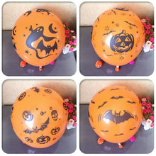 Load image into Gallery viewer, 100pcs Pumpkin Halloween Xmas Christmas Gifts Decoration Thickened Full Flower Printing Rubber Balloons Festival Ghost