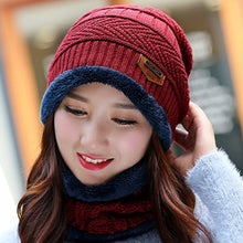 Lade das Bild in den Galerie-Viewer, Warm Winter Knit Beanie Hats Women's Thick Set Earflaps Head-Wrapping Outdoor Korean Style Bandana Wool Unisex
