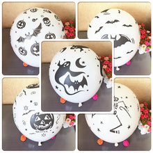 Load image into Gallery viewer, 100pcs Pumpkin Halloween Xmas Christmas Gifts Decoration Thickened Full Flower Printing Rubber Balloons Festival Ghost