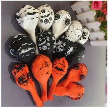Load image into Gallery viewer, 100pcs Pumpkin Halloween Xmas Christmas Gifts Decoration Thickened Full Flower Printing Rubber Balloons Festival Ghost