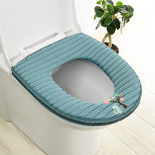 Load image into Gallery viewer, 3pcs Toilet Seat Cover Pads Washable Winter Cushion Warm Printing Thicker Fleece
