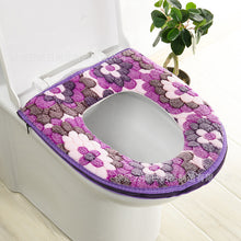 Load image into Gallery viewer, 3pcs Toilet Seat Cover Pads Coral Fleece Cushion Zipper Thicker Waterproof Washer
