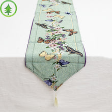 Lade das Bild in den Galerie-Viewer, 170 * 34cm Butterfly Embroidery Flower Cotton Linen Table Runner Retro Furnishings Decoration