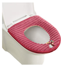 Load image into Gallery viewer, 3pcs Toilet Seat Cover Pads Washable Winter Cushion Warm Printing Thicker Fleece
