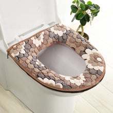 Load image into Gallery viewer, 3pcs Toilet Seat Cover Pads Coral Fleece Cushion Zipper Thicker Waterproof Washer