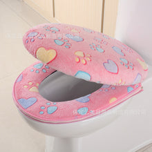 Load image into Gallery viewer, 3pcs Toilet Seat Cover Pads Winter General Thicker Pad Cat's Paw Two-Piece Cushion Zipper