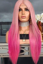 Lade das Bild in den Galerie-Viewer, Women Wig Fashion Gradient Color Mid-Length Straight Hair Headgear W337